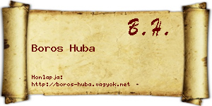Boros Huba névjegykártya